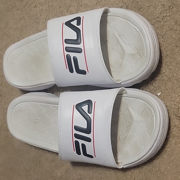 Fila White Slippers Classic Comfort - Picture 1 of 3